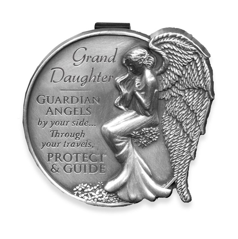 AngelStar 15686 Granddaughter Guardian Angel Visor Clip Accent, 2-1/2-Inch, Grey - Image 1